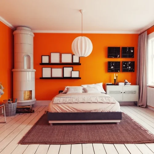 ترکیب های مناسب رنگ نارنجی در طراحی داخلی